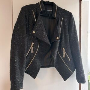 Black blazer with gold accents